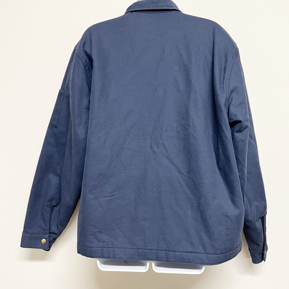 Dickies Mens Navy Blue Quilted Lined Zip Up Pocketed Canvas Work Jacket Size L - Picture 2 of 9